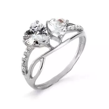 Кольцо с фианитами Линии Любви