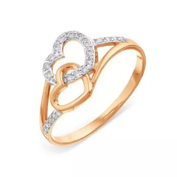 Кольцо с фианитами Линии Любви