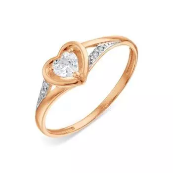 Кольцо с фианитами Линии Любви