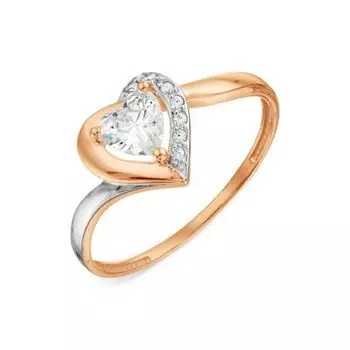 Кольцо с фианитами Линии Любви