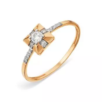 Кольцо с фианитами Линии Любви