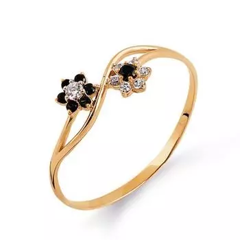 Кольцо с фианитами Линии Любви