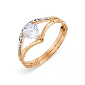 Кольцо с фианитами Линии Любви