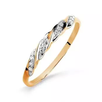 Кольцо с фианитами Линии Любви