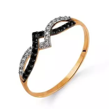 Кольцо с фианитами Линии Любви