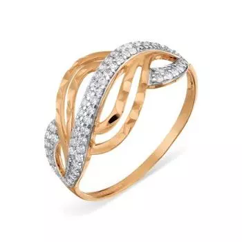 Кольцо с фианитами Линии Любви