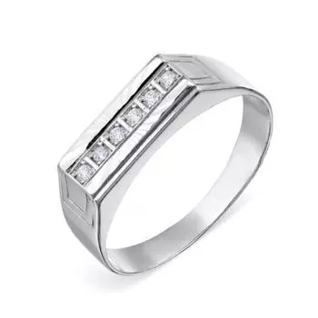 Кольцо с фианитами Линии Любви