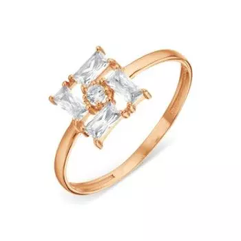 Кольцо с фианитами Линии Любви