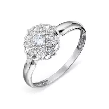 Кольцо с фианитами Линии Любви