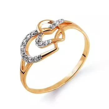 Кольцо с фианитами Линии Любви