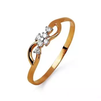 Кольцо с фианитами Линии Любви