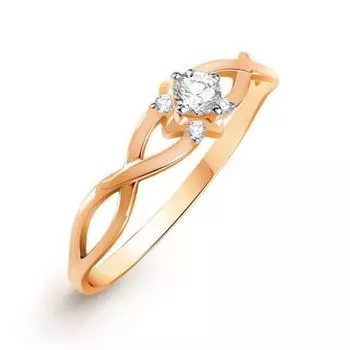 Кольцо с фианитами Линии Любви