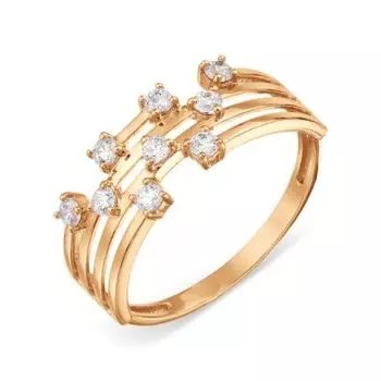 Кольцо с фианитами Линии Любви