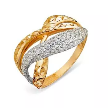 Кольцо с фианитами Линии Любви