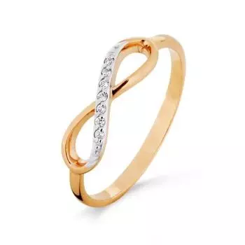 Кольцо с фианитами Линии Любви