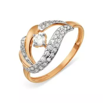 Кольцо с фианитами Линии Любви