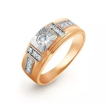 Кольцо с фианитами Линии Любви