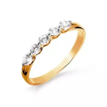 Кольцо с фианитами Линии Любви