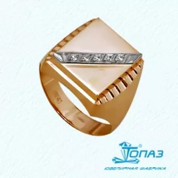 Кольцо с фианитами Линии Любви