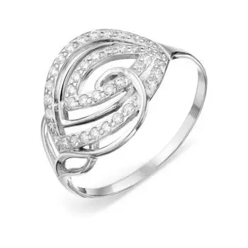 Кольцо с фианитами Линии Любви