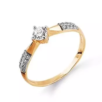 Кольцо с фианитами Линии Любви