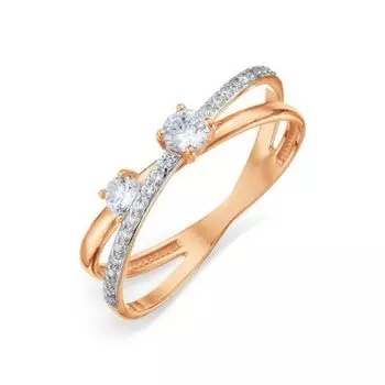 Кольцо с фианитами Линии Любви