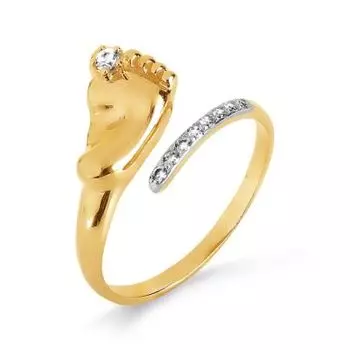 Кольцо с фианитами Линии Любви