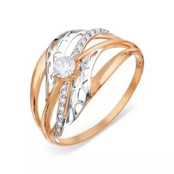 Кольцо с фианитами Линии Любви