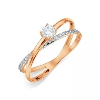 Кольцо с фианитами Линии Любви