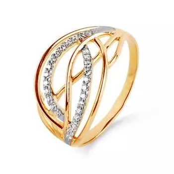 Кольцо с фианитами Линии Любви