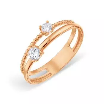 Кольцо с фианитами Линии Любви