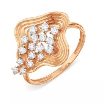 Кольцо с фианитами Линии Любви