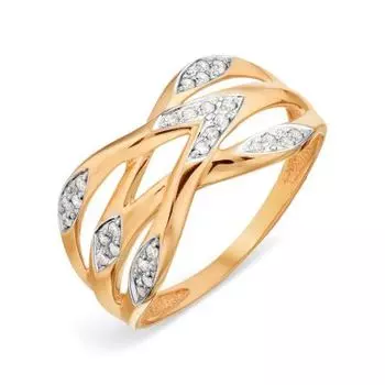 Кольцо с фианитами Линии Любви
