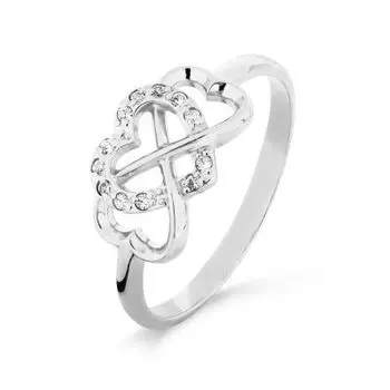 Кольцо с фианитами Линии Любви