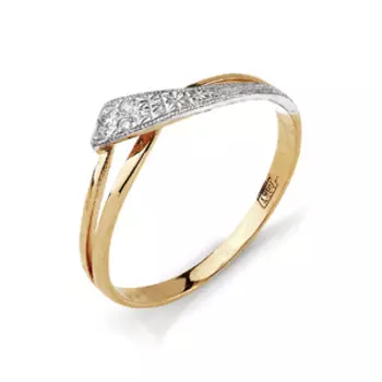 Кольцо с фианитами Линии Любви