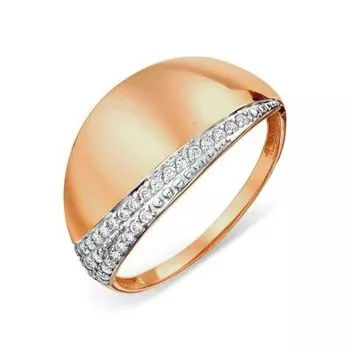 Кольцо с фианитами Линии Любви