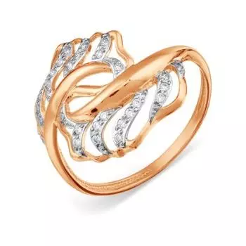 Кольцо с фианитами Линии Любви