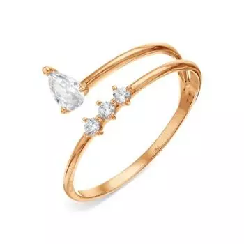 Кольцо с фианитами Линии Любви