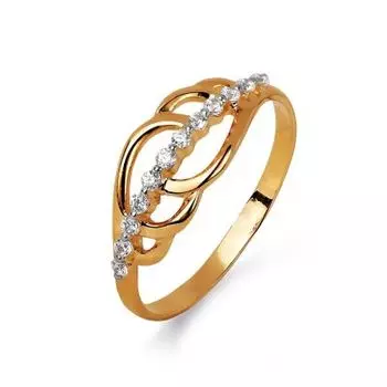 Кольцо с фианитами Линии Любви