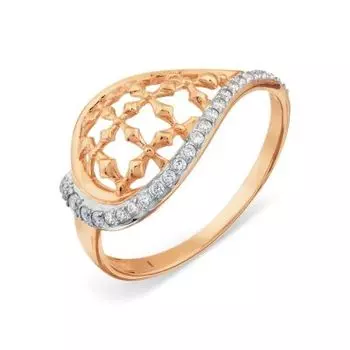 Кольцо с фианитами Линии Любви