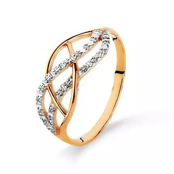 Кольцо с фианитами Линии Любви