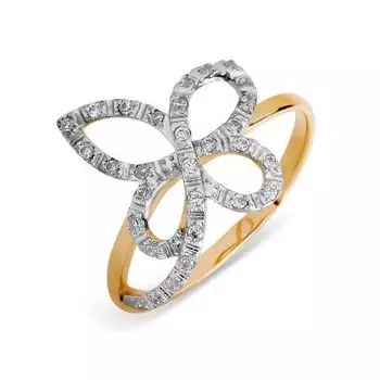 Кольцо с фианитами Линии Любви