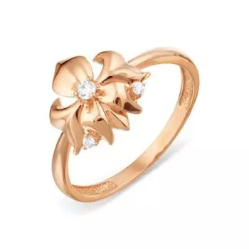 Кольцо с фианитами Линии Любви