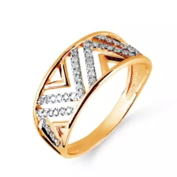 Кольцо с фианитами Линии Любви