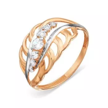 Кольцо с фианитами Линии Любви