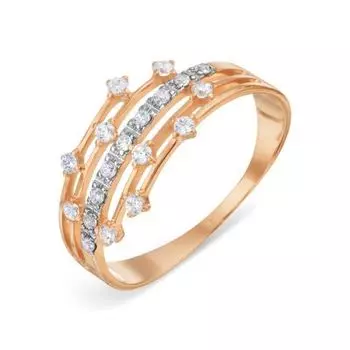 Кольцо с фианитами Линии Любви