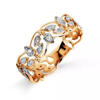 Кольцо с фианитами Линии Любви