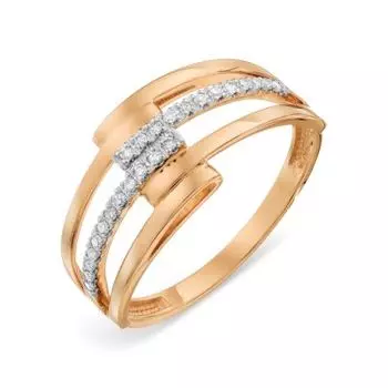 Кольцо с фианитами Линии Любви