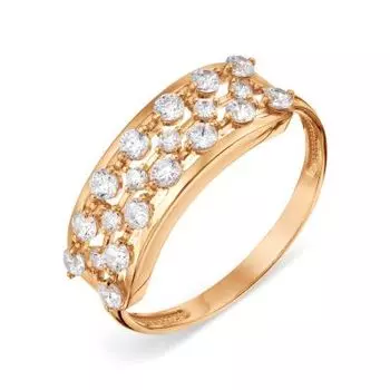 Кольцо с фианитами Линии Любви