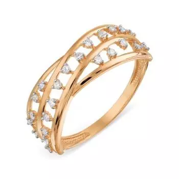 Кольцо с фианитами Линии Любви